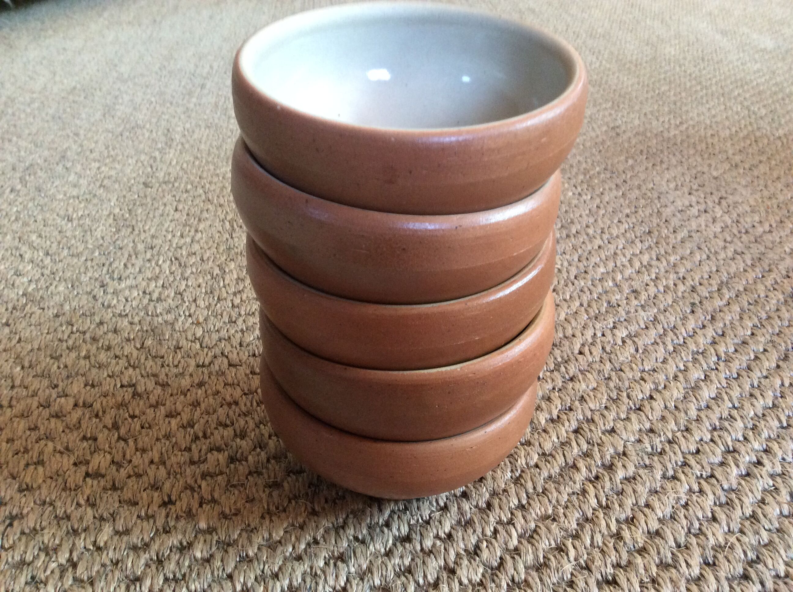 Series of 5 stoneware bowls