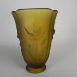 Pressed glass vase Inwald Barolac, model "Floral" 1960s