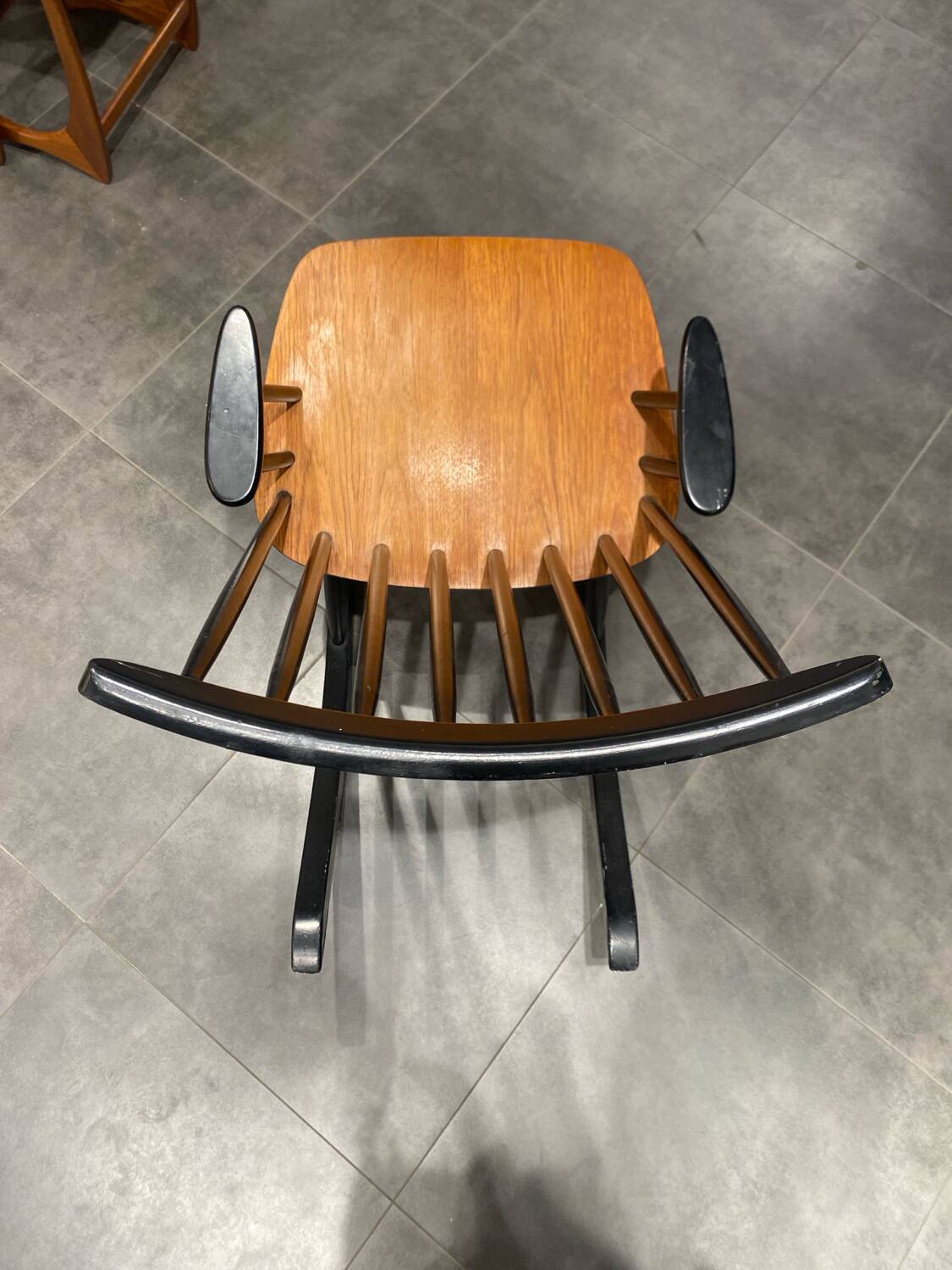 Fauteuil à bascule vintage en hêtre par Varjosen Puunjalostus