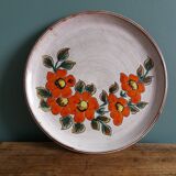 Vallauris handcrafted decorative wall plate with flower motif