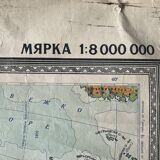 North america usa canada vintage map 1962 linen school map