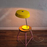 East germany vintage yellow table lamp by veb narva leuchtenbau, 1960s
