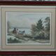 Framed watercolour under glass signed B. Lavenan Breton Painter Made In France