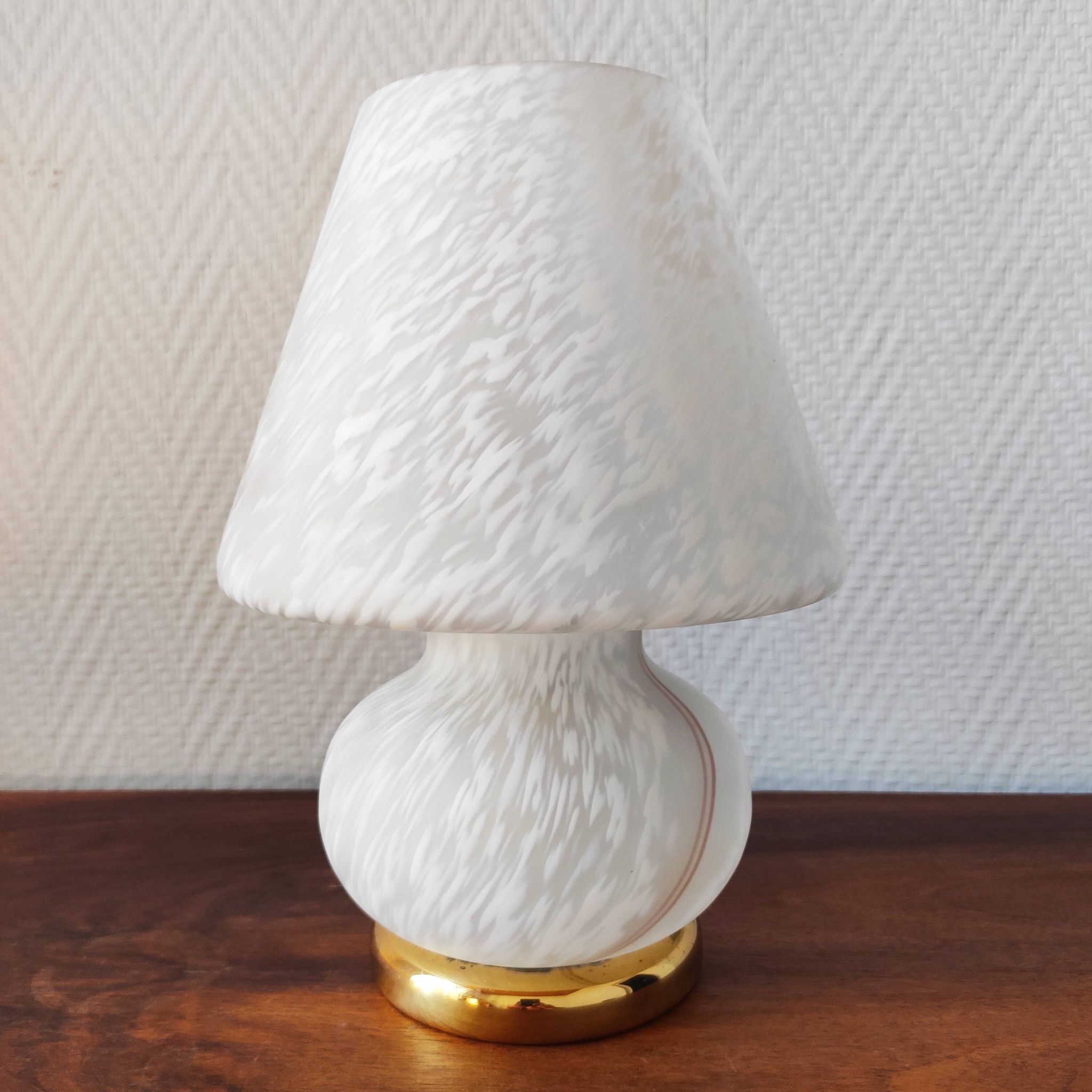 Lampe champignon vintage en verre de Murano
