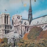 Poster Paris Notre-Dame quais de Seine 60s