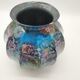 Vase lacquer line blue iridescent Jean Noël Bouillet