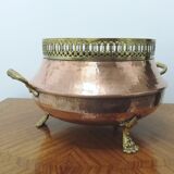 Brass and hammered copper planter
