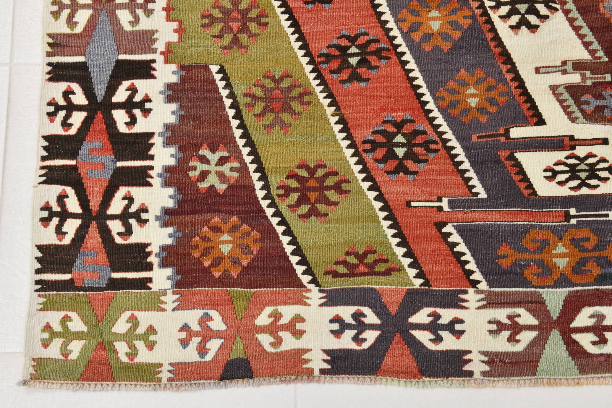 5x8 Geometric Handmade Antique Vintage Rug, 156x251Cm