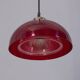 VINTAGE 1980S RED PLEXIGLASS PENDANT LAMP, ITALIAN DESIGN