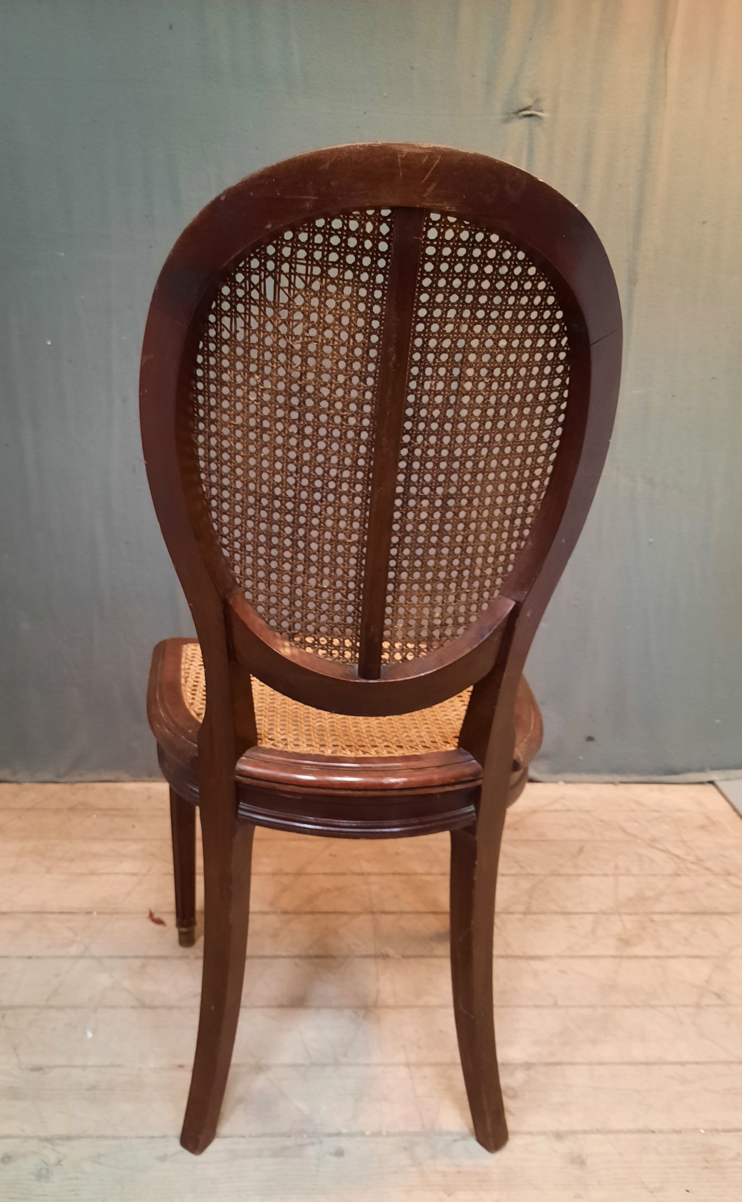 Series of 6 chairs canned Louis XVI