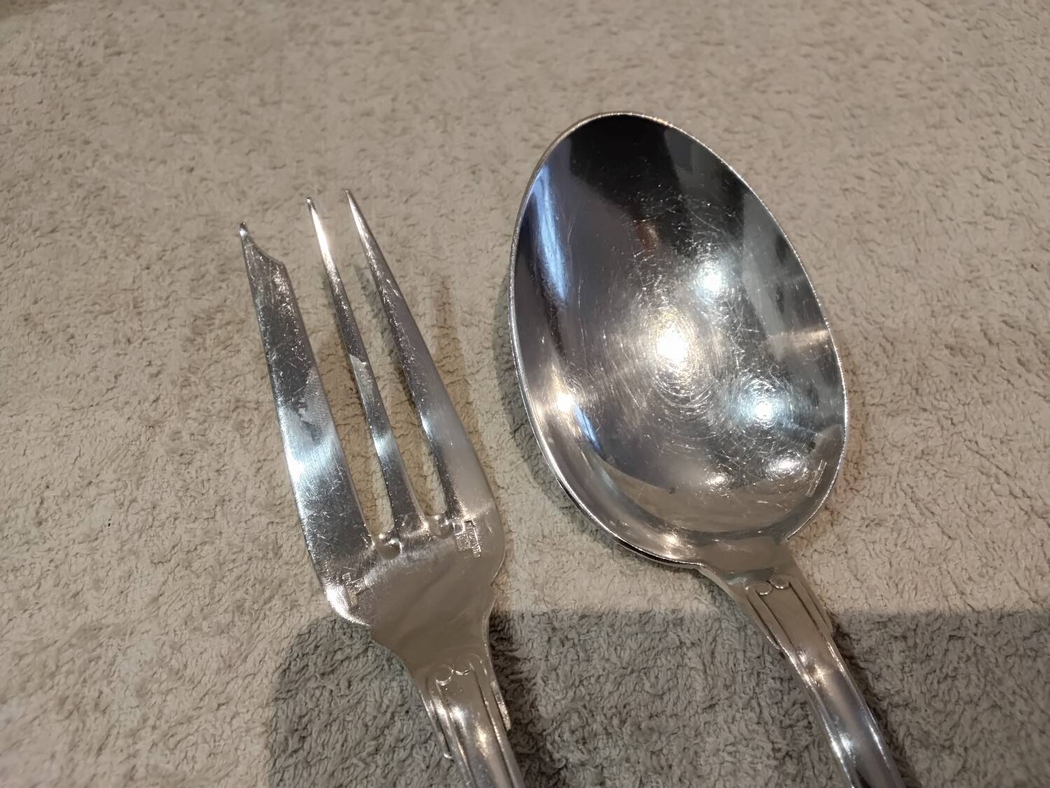 Silver plated stew spoon fork by Christofle Vendome
