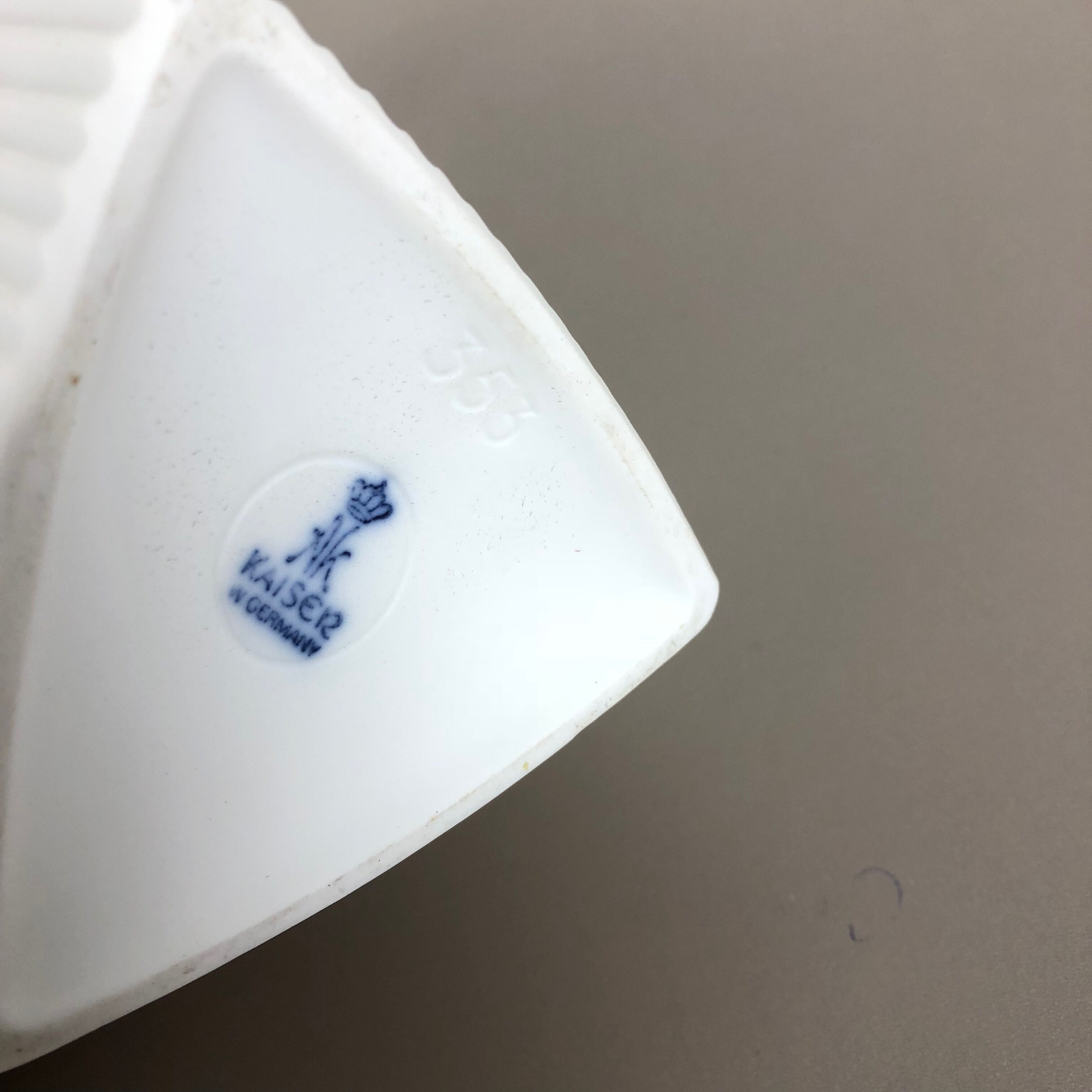 OP Art biscuit porcelain german vase made by AK Kaiser, Germany, 1970s