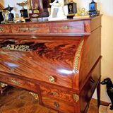 Empire Cylinder Desk Return from Egypt Mahogany and Gilt Bronze