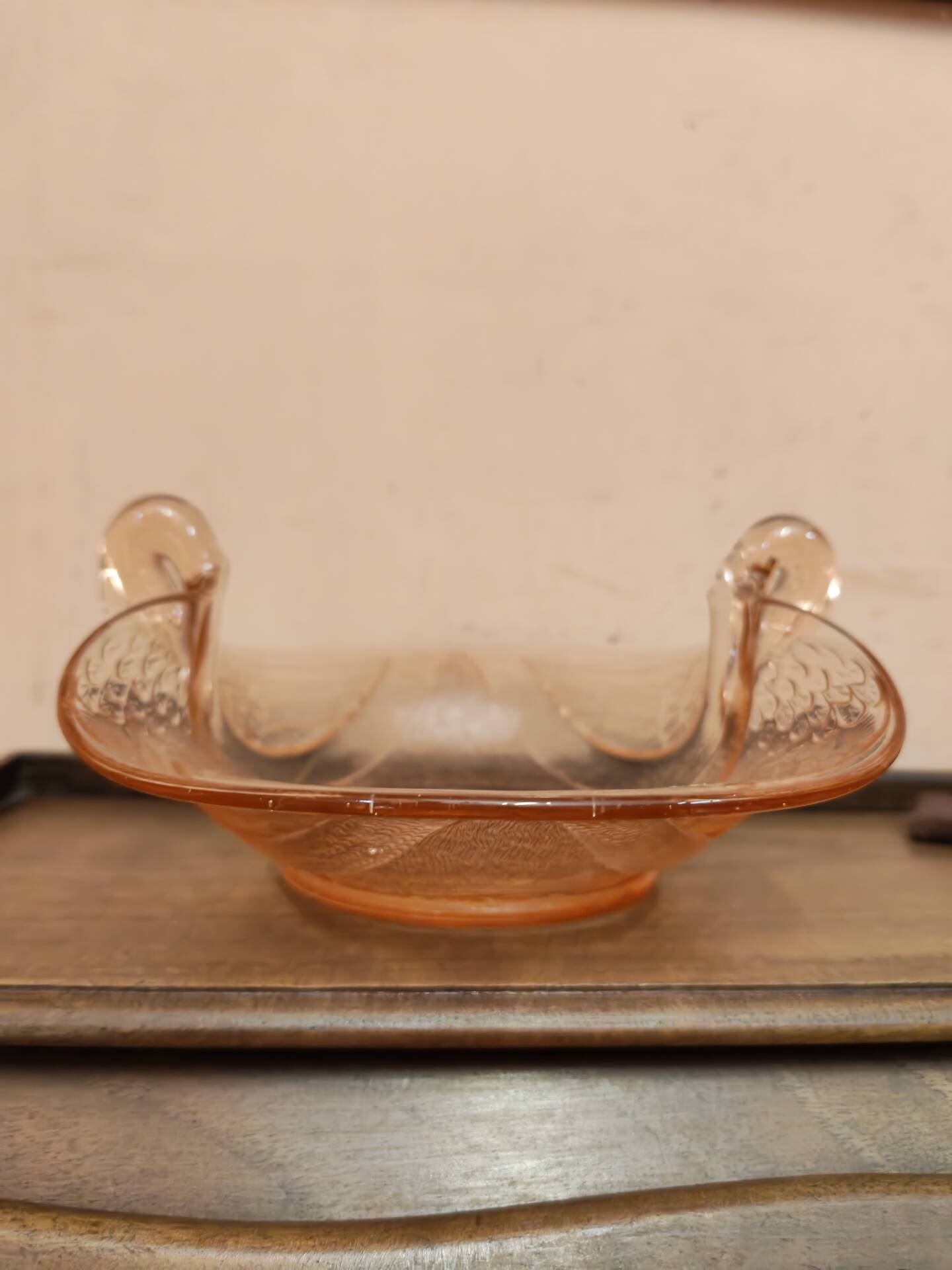 Cup with two swans Fenton Art Glass Art Deco