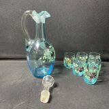 Cabaret à liqueur émaillé avec 6 gobelets – Art nouveau