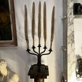 Metal candlestick, Murano glass ornament