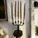Metal candlestick, Murano glass ornament