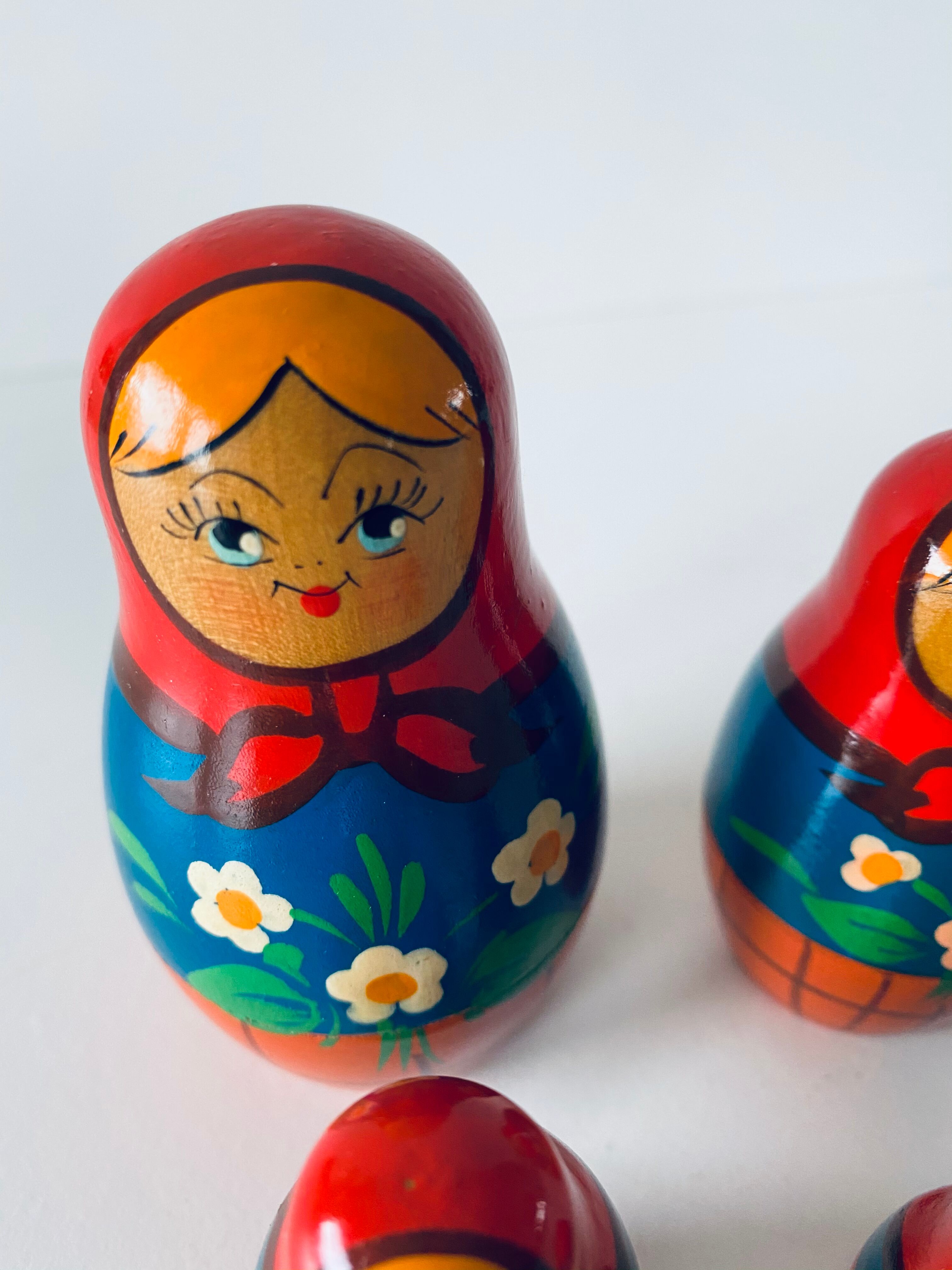 Ancient Matriochka, vintage Russian dolls