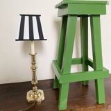 Wooden slatted stool