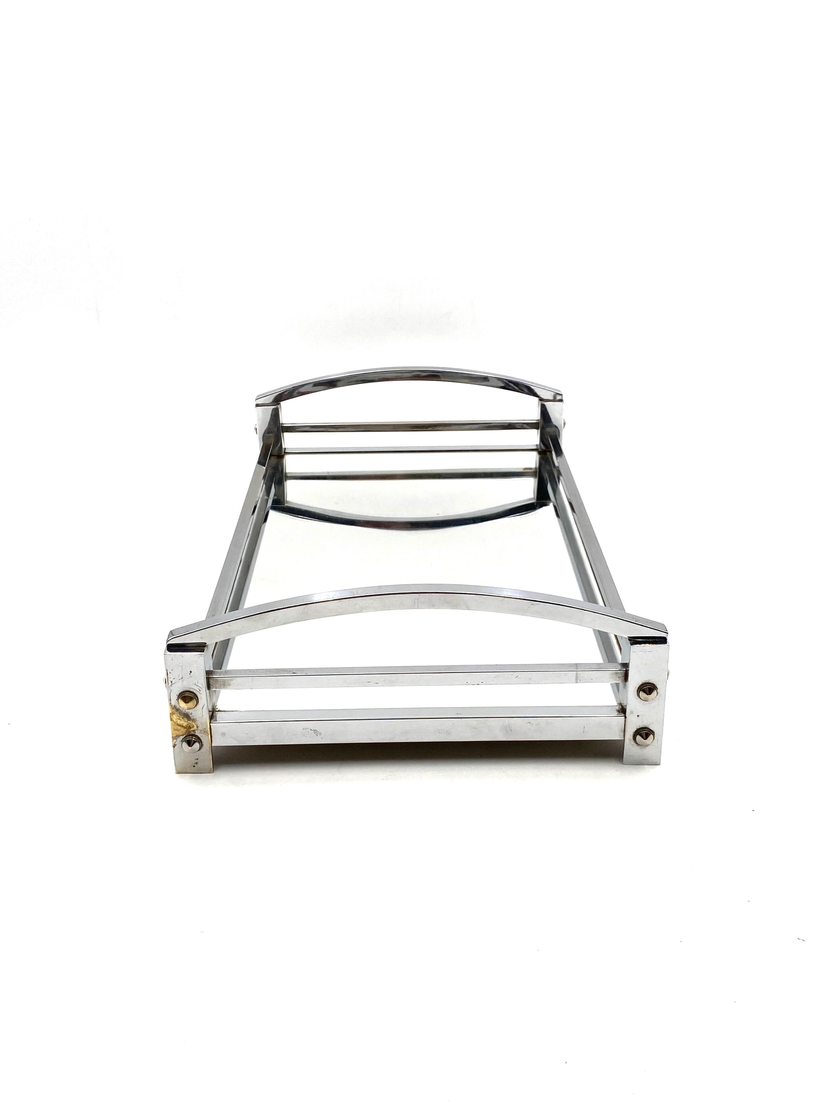 Modernist mirrored tray, France 1940 /1950