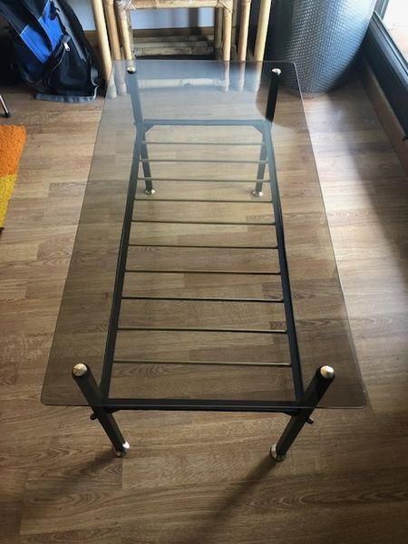 Vintage coffee table smoked glass