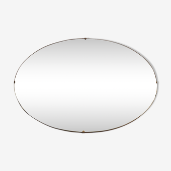 Miroir biseauté ovale années 50 61 x 46 cm