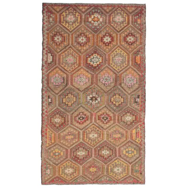 Vintage Turkish Oushak Handmade Wool & Cotton Brown Area Rug 164x288