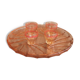 Ancient Rose Glass Plate with 4 Small Liqueur Glasses