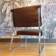 Vintage armchair in brown skai