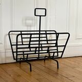 Large vintage wrought iron magazine holder, 1970
