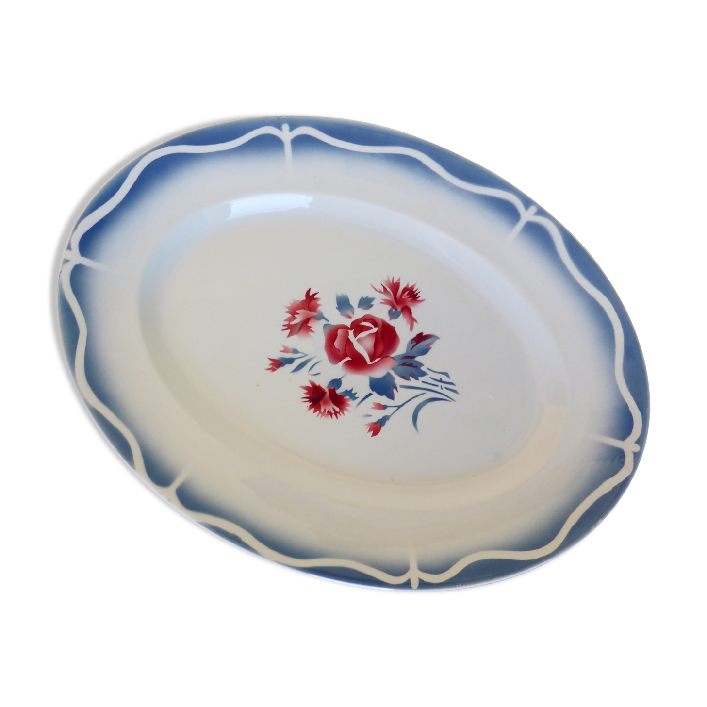 oval serving dish of Digoin Sarreguemines model Nina Rosa 2106142
