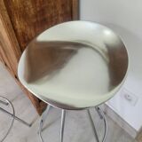 Pair of high bar stools Jamaica stool design by Pepe Cortes for Amat chrome steel and aluminum
