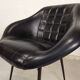 Vintage black skai armchairs