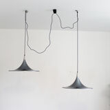 Pair of ceiling chandeliers Goffredo Reggiani, Italy 1980s.