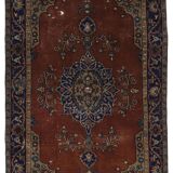 Tapis ancien oriental – rouge brique et bleu 180 cm x 107 cm