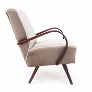 Fauteuil Art Déco beige bouclé, République tchèque