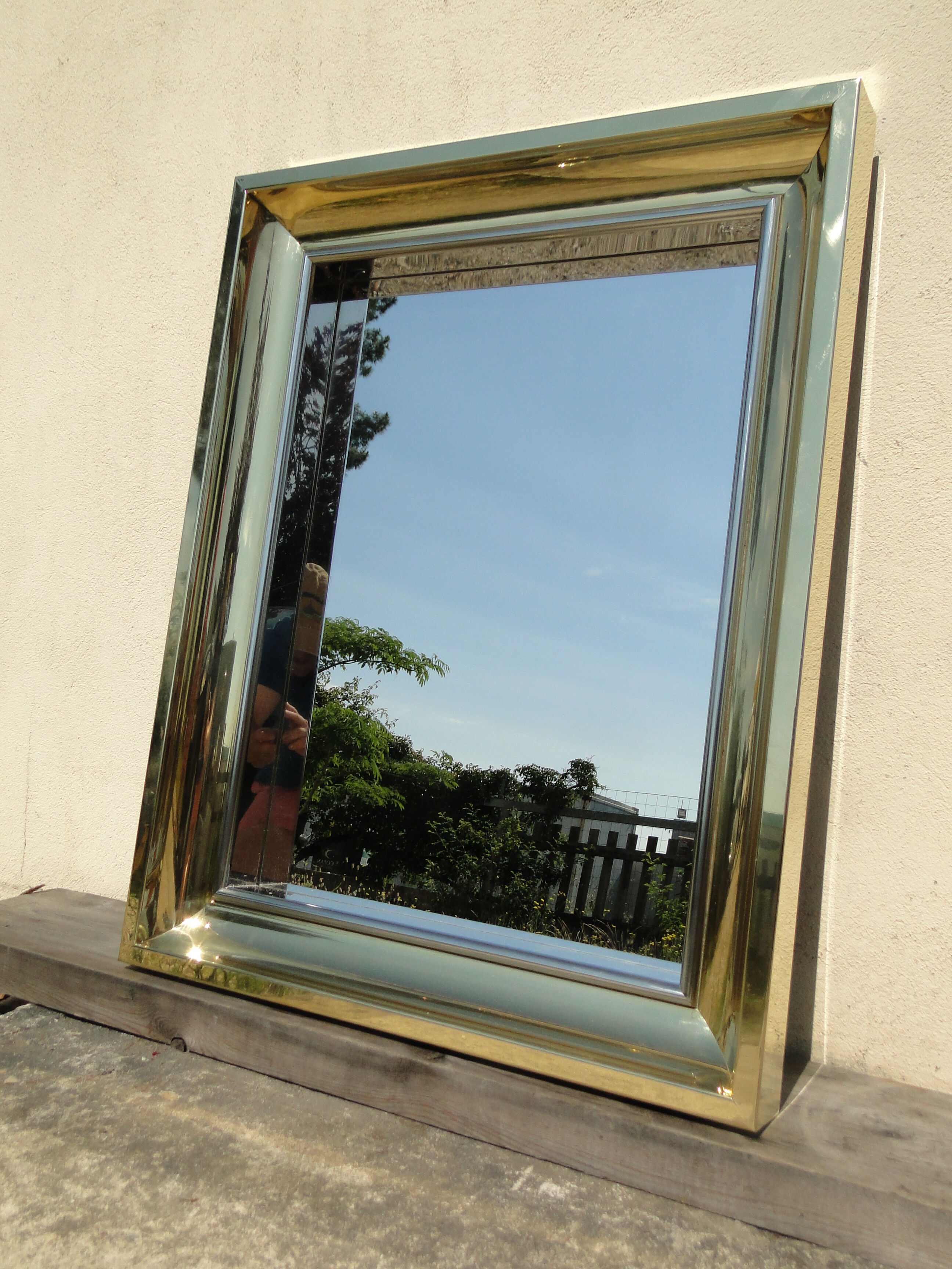 Vintage brass mirror 1970 France