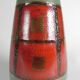 German vase in red and green ceramic, 1960s