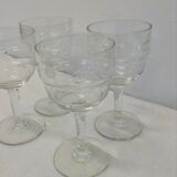 Set of 4 former chiseled glass