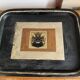 Large antique painted tin platter Napoleon III – Heraldic Coat of Arms Crown
