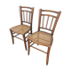 Paire de chaises de bistrot canné