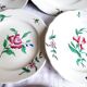 8 dessert plates with hand-painted floral decoration, dinner plates.