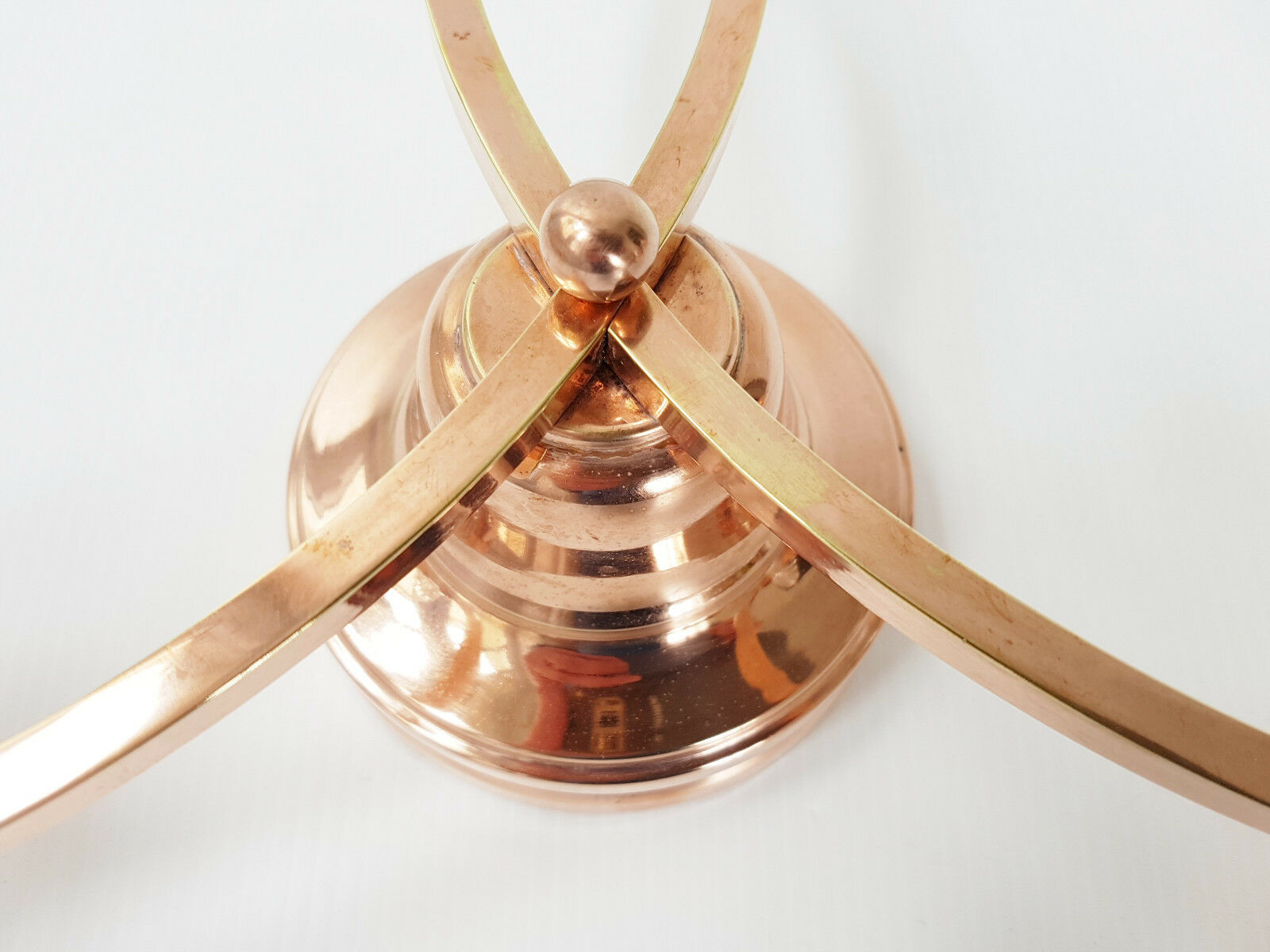 Pair of vintage 1950 copper & glass wall lamps