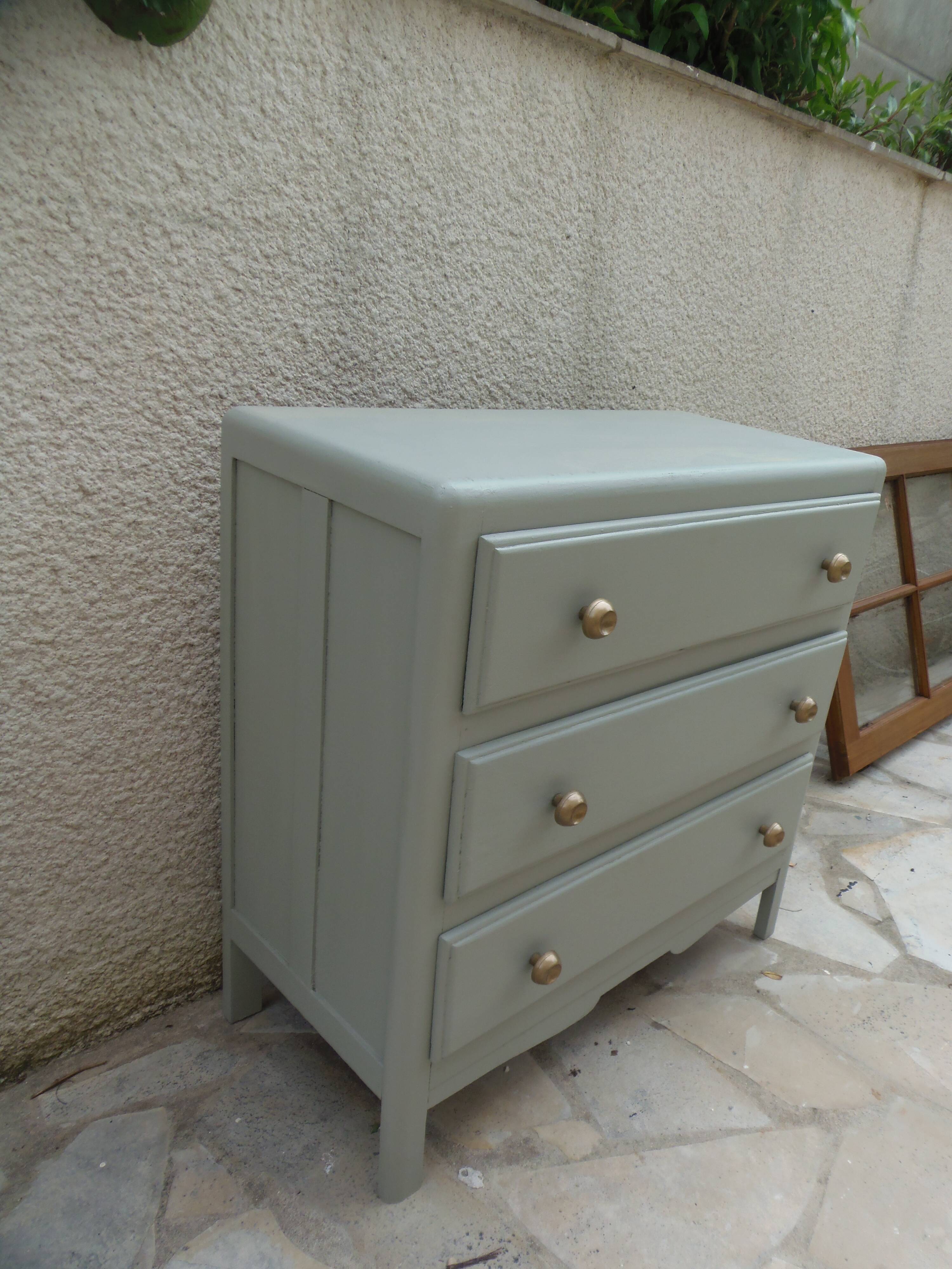 1950s commode enhanced in verdigris.