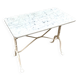Table bistrot en marbre gris et fonte de fer blanche 90 x 50 cm