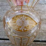 Antique two-coloured cut crystal vase from Lorraine.