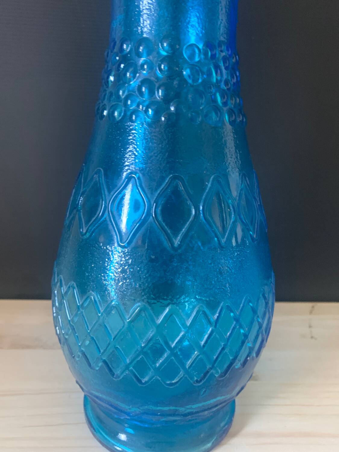 Large blue Italian glass vase