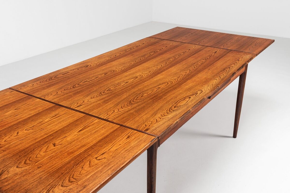 Niels Otto Moller large extendable dining table rosewood Denmark 1960