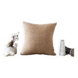 Hand-woven “Léon” cushion in linen and wool