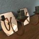 Pair of wall light art deco copper color and mirror
